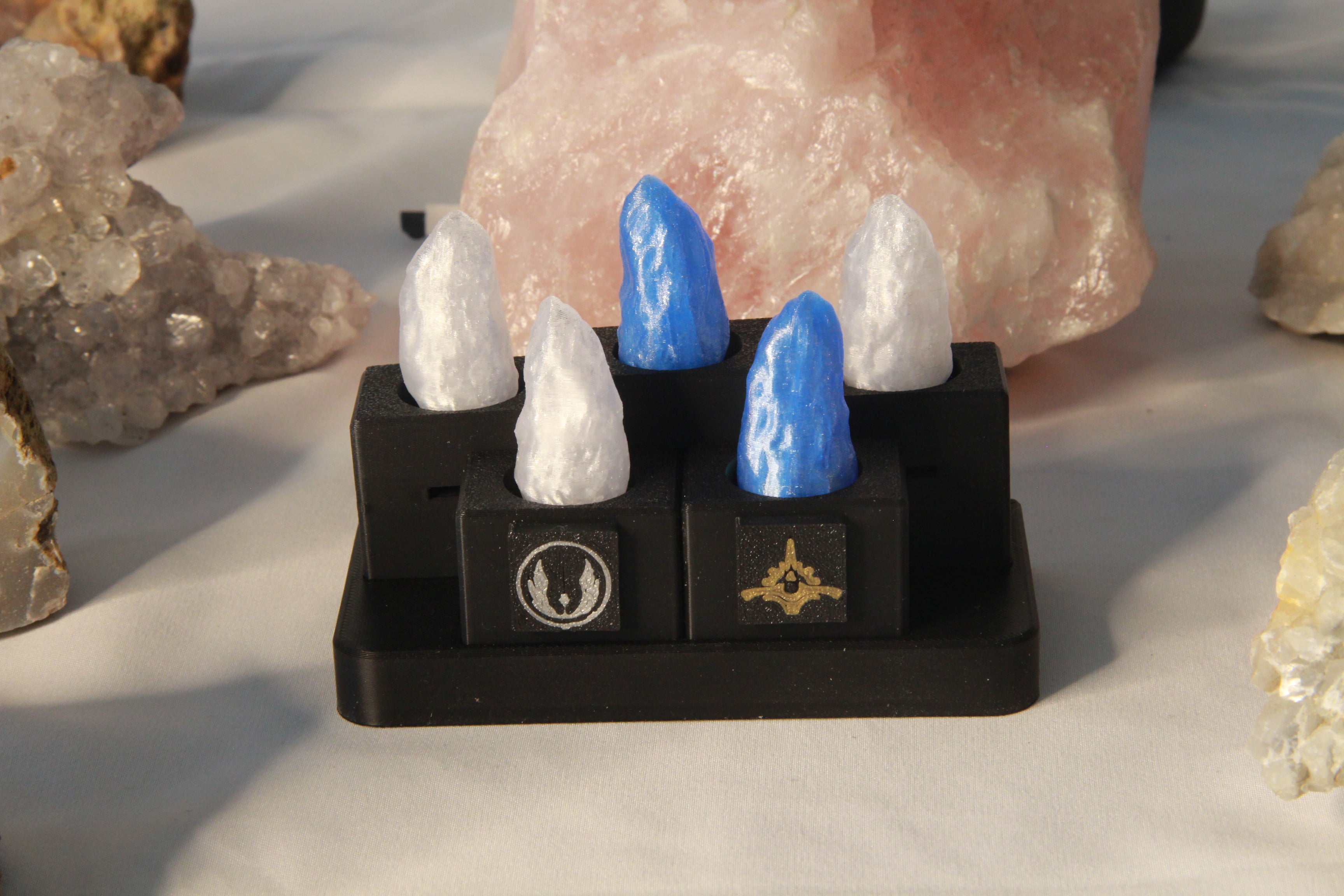 Kyber Crystal Display for 5 Crystals with LED lighting