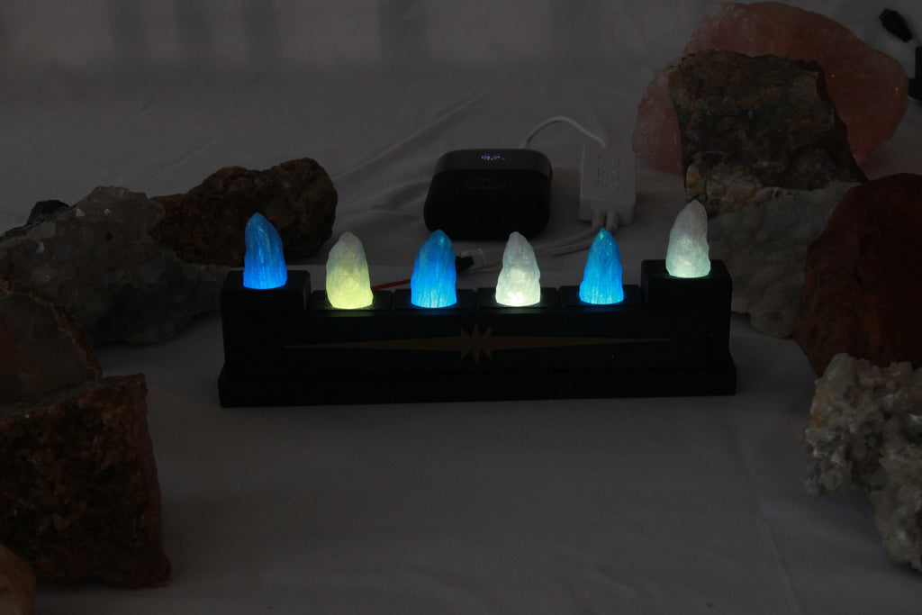 Kyber Crystal Display for 6 Crystals with LED lighting