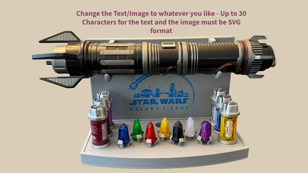Deluxe Lightsaber Display, Wall or Desktop, with Kyber Crystal display