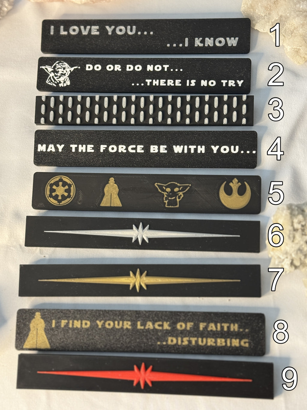 Kyber Crystal Display for 6 Crystals with LED lighting